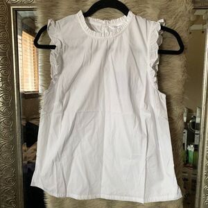 NWT S White ruffle blouse